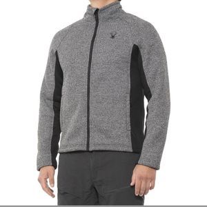 Spyder Stellar Sherpa-Lined Warm Knit 1/4 Zip Grey Pullover Sweatshirt Sweater